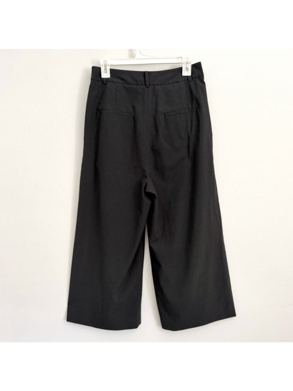 Tibi Black Wide Leg Edith Pleated Stella Culotte Trousers Cropped Women’s Size 4 - Picture 7 of 9